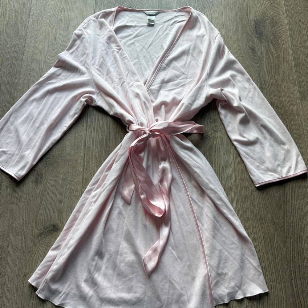 Adonna Pink Wrap Robe XL Soft Knit Tie Waist Lounge Sleepwear